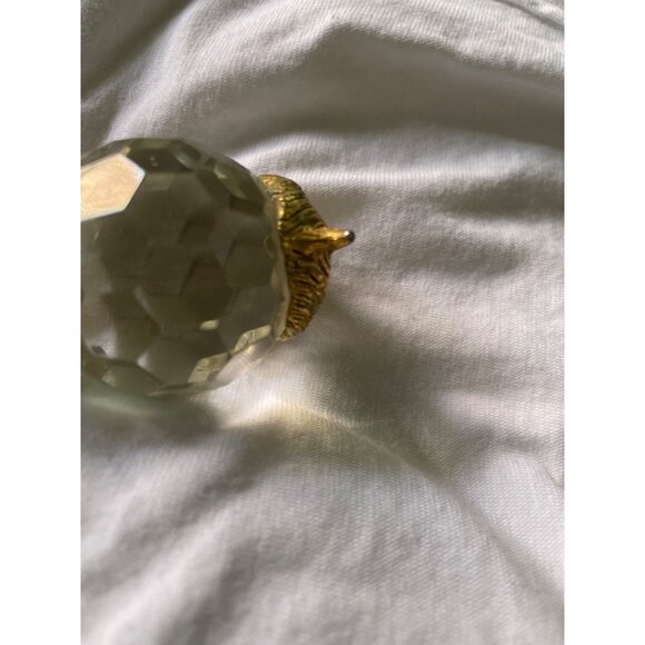 Vintage Gold & Crystal Elephant Figurine With Faceted Glass Body & Detailed Meta - Picture 12 of 13